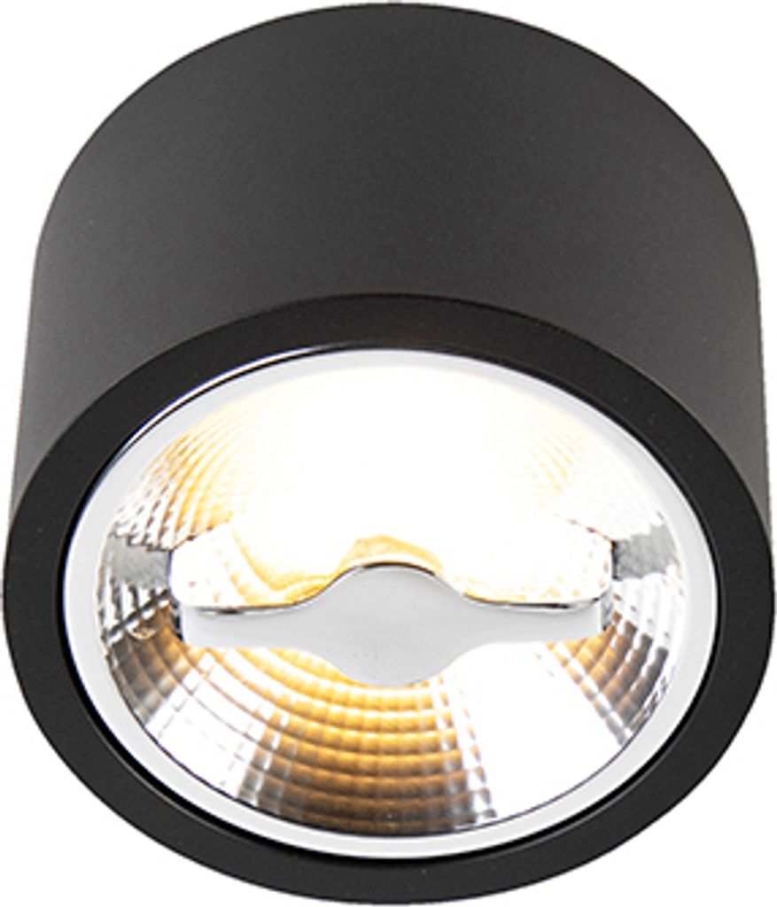 QAZQA - Modern Moderner DeckenSpot I Spotlight I Deckenspot I Deckenstrahler I Strahler I Lampe I Leuchte schwarz AR111 inkl. LED - Expert I Wohnzi...