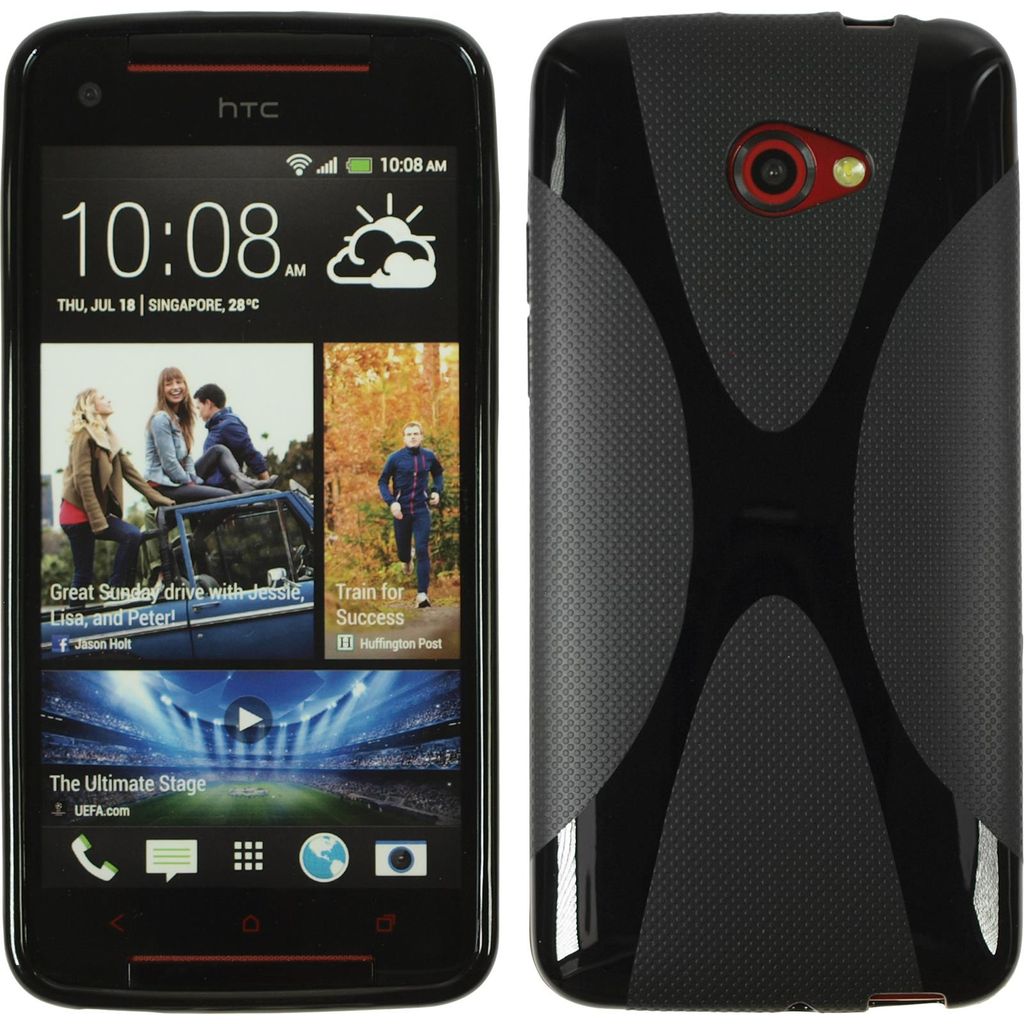 PhoneNatic Case kompatibel mit HTC Butterfly S - schwarz Produktbild 