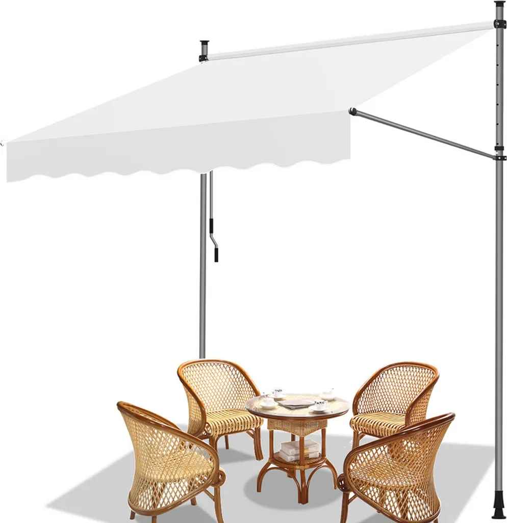 Tenda da sole Jopassy Tenda da sole a morsetto Tenda da sole per balcone senza forature - regolabile in altezza Tenda da sole resistente ai raggi UV e idrorepellente 400 cm Crema
