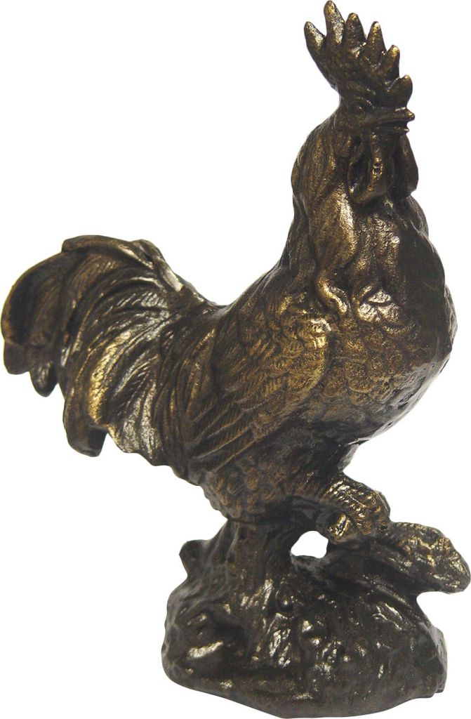 Eisenfigur Hahn Statue Figur Skulptur Eisen Antik-Stil 28cm