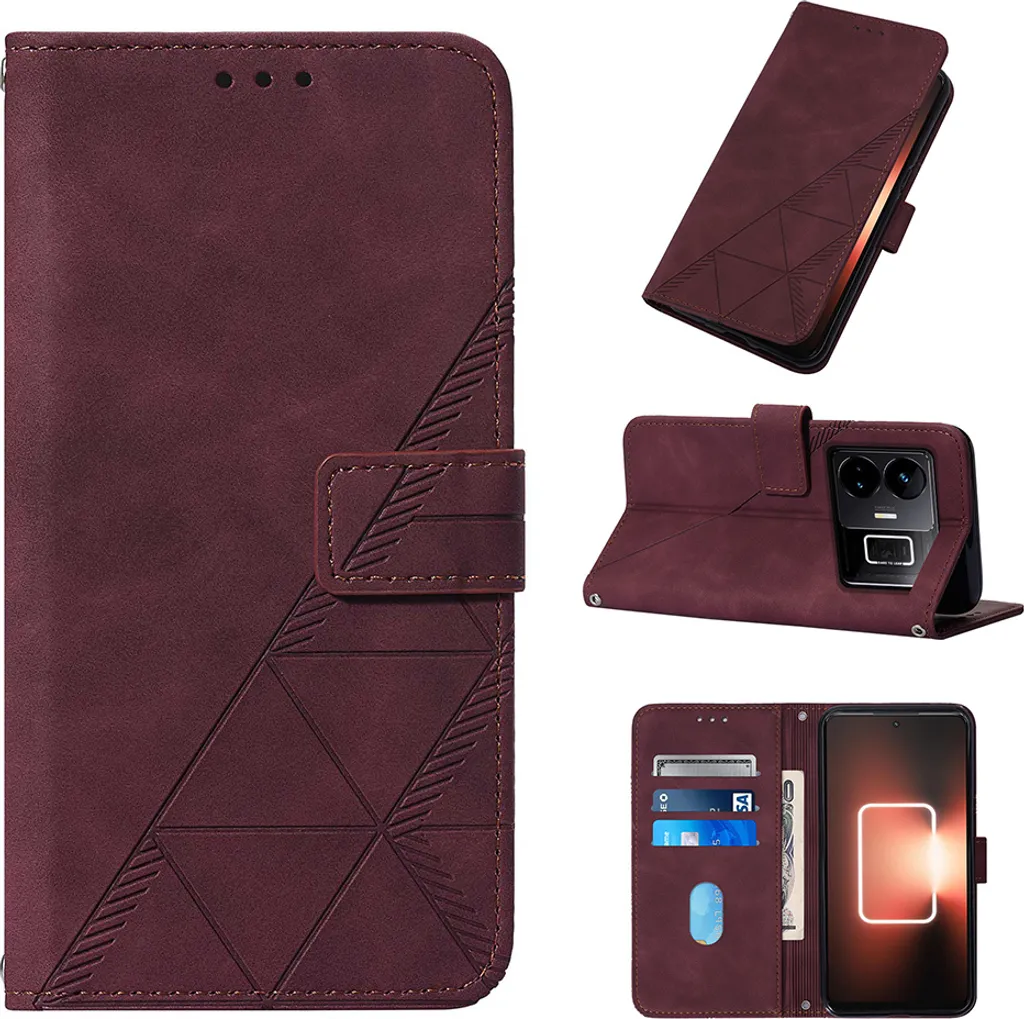 Custodia Realme GT Neo 5 / GT3 Rosso: Portafoglio Gaming e Goffratura