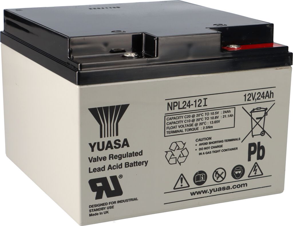 Batterie Yuasa NPL24-12I longue durée, technologie AGM, Image du produit 