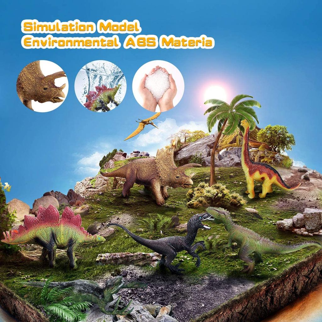 8 Stück Dinosaurier Spielzeug Figuren Set mit Spielmatte Geschenke für kinder 