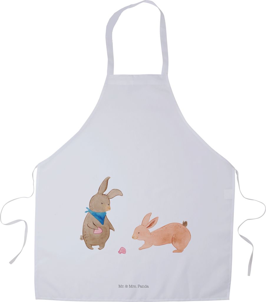 Mr. & Mrs. Panda Küchenschürze Hasen Muschel - Weiß - Geschenk, Schürze, Ferien, Muttertag, Strand, Kochschürze, Freundin, Küchenzubehör, Ga...