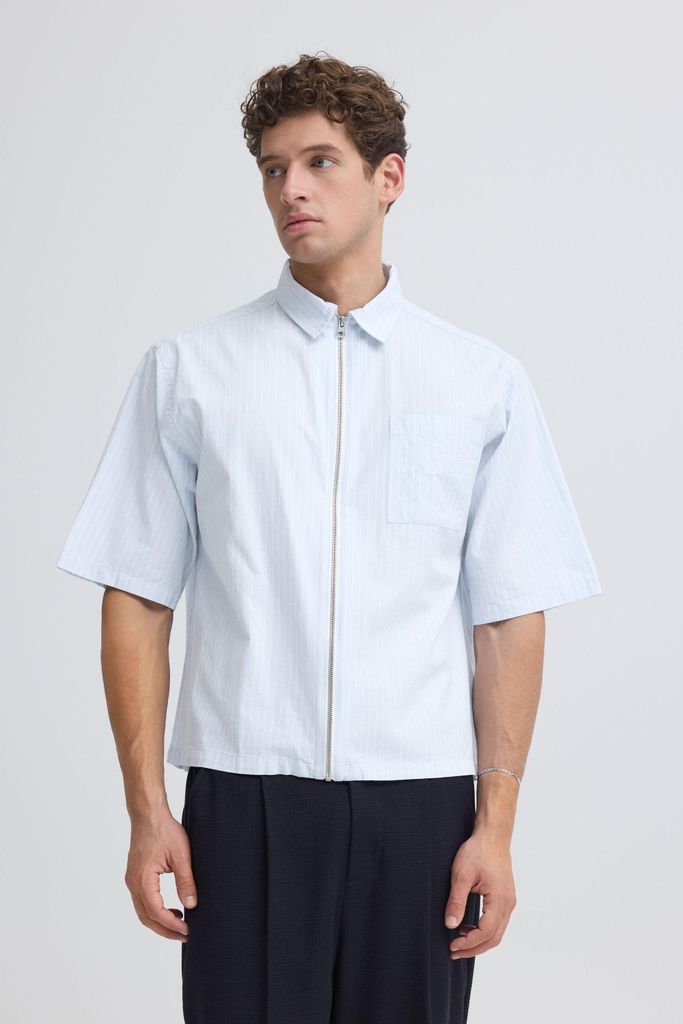Casual Friday CFWeslin Herren Hemd Oversize-Hemd Kurzarmhemd 100% Baumwolle Relaxed Fit