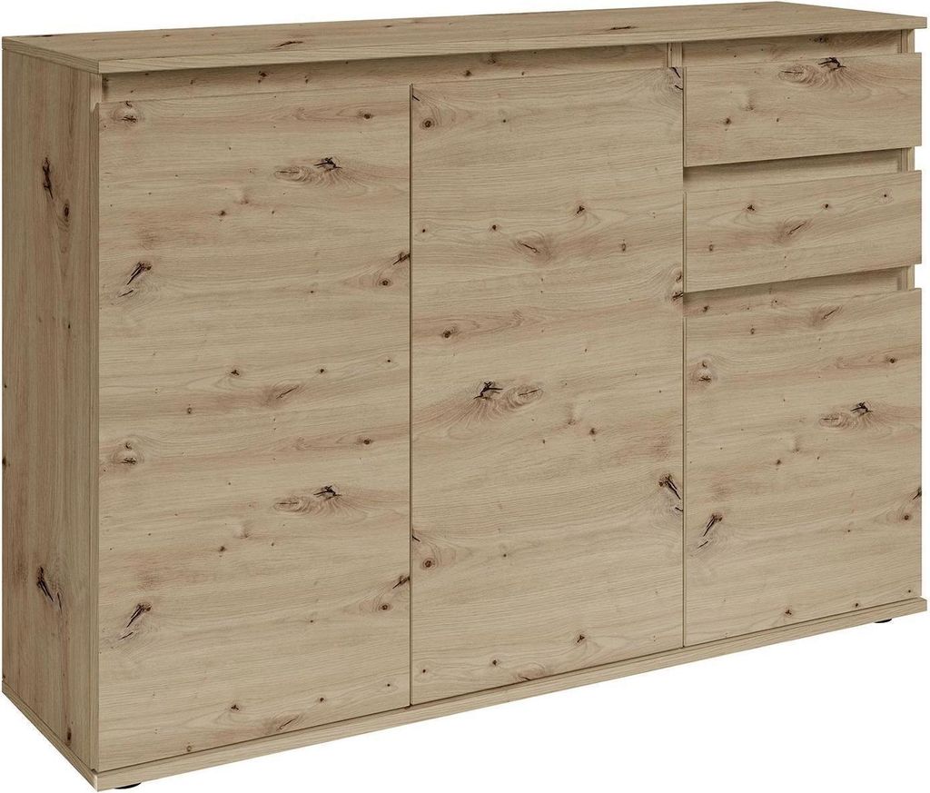 Kommode - 119 x 84 cm - 3 Türen - 2 Schubladen - Artisan Eiche Nachbildung