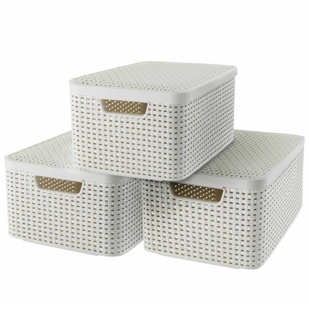 CURVER_3-er Set STYLE Box M mit Deckel creme_240654 Produktbild 