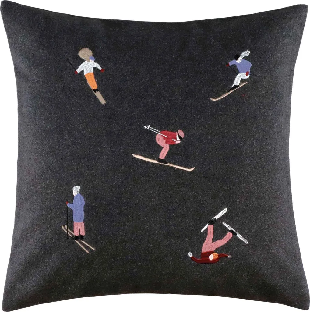 Coussin de décoration Sportalm Ski gris anthracite carré 50x50 cm