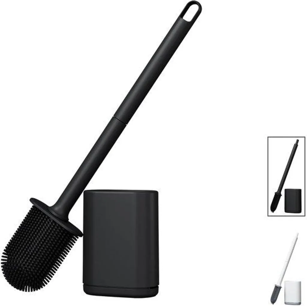 Accessoire WC Fixation Murale ou Sol - Brosse Silicone pour Gain de Place
