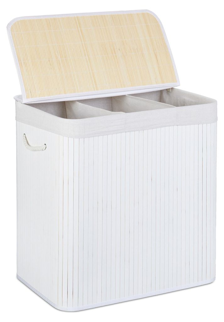 Cesto portabiancheria Relaxdays, con 3 scomparti, con Immagine del prodotto 