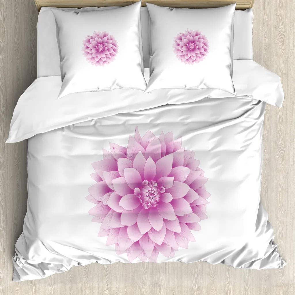 Housse de couette pour personnes allergiques Dahlia fuchsia lit double