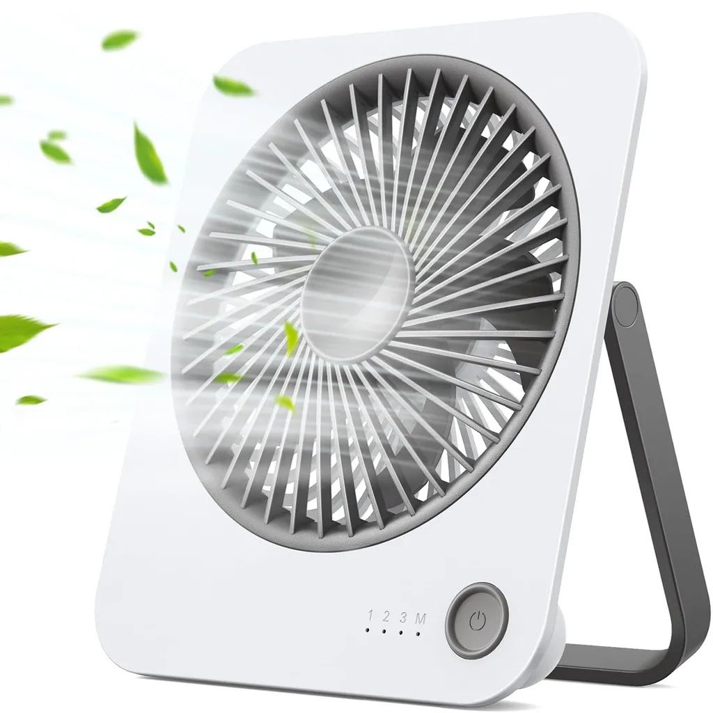 Tragbarer Wiederaufladbarer Tischventilator, 1200 mAh USB Produktbild 1