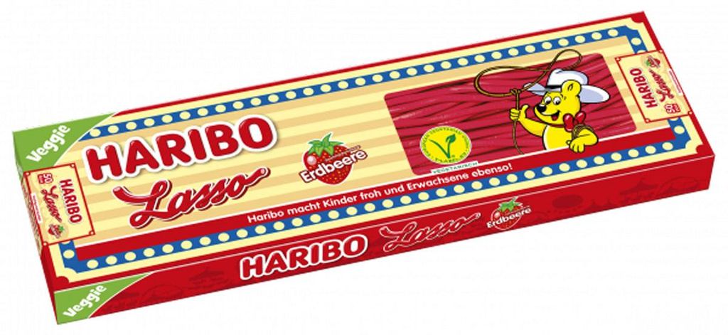 Haribo Lasso Strawberry veggie cukrářská náplň s jahodovou Obrázek produktu 