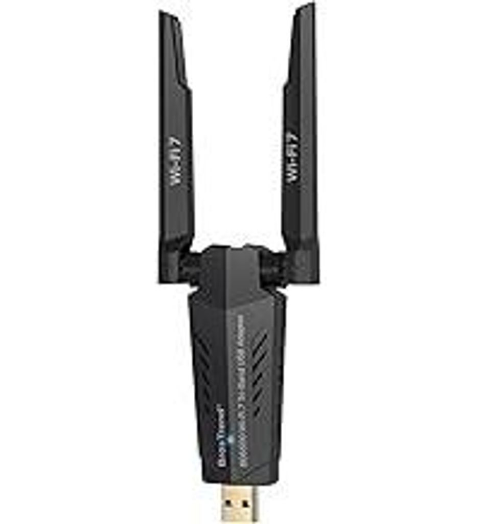 BrosTrend WiFi 7 WLAN Stick für PC, BE6500 USB WLAN Adapter PC Hohe Reichweite, Tri-Band 6GHz / 5GHz / 2,4GHz Empfänger WiFi 7 USB Antenne Gering...