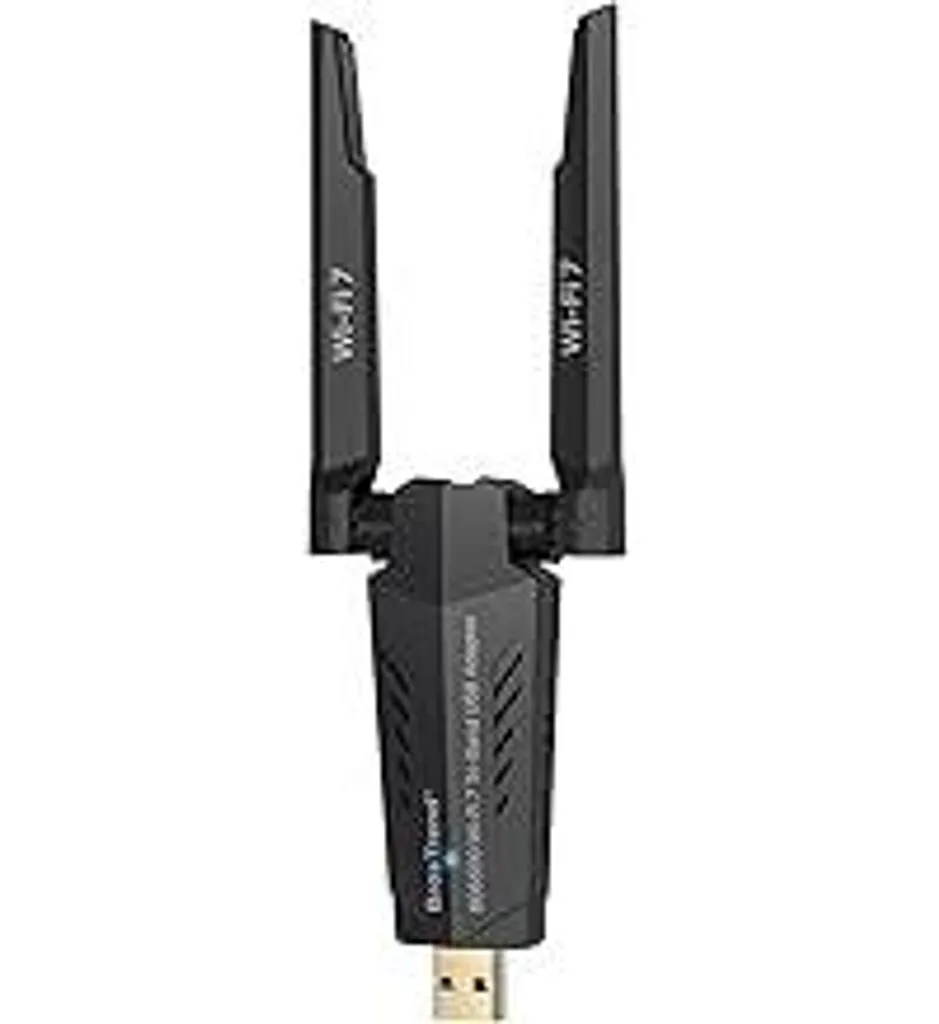 BrosTrend WiFi 7 WLAN Stick per PC, BE6500 Adattatore WLAN USB PC Alta portata, ricevitore tri-band 6GHz / 5GHz / 2,4GHz WiFi 7 Antenna USB Bassa latenza per gaming, 4K-QAM WPA3, SOLO per Windows 10/11