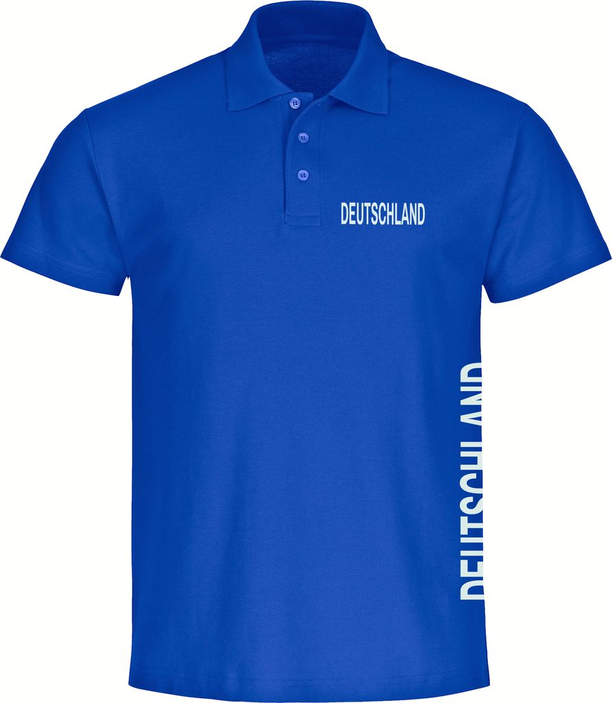 multifanshop Poloshirt - Deutschland - Brust & Seite, blau, Größe XL