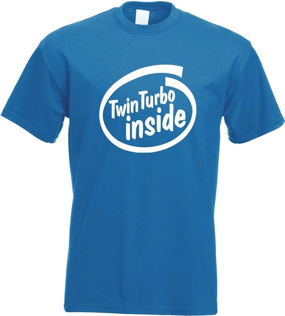 Kiwistar - T-Shirt - royal - Twin Turbo Inside Motiv Bedruckt Funshirt Design Print - mit Motiv Bedruckt - Funshirt Design - Sport - Freizeit - Her...