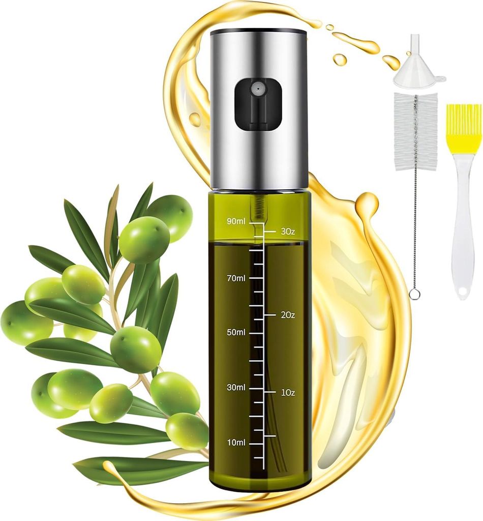 Ölsprüher 1 Stück, Grünes UV-Schutz-Glas, Präzisions-Sprühflasche Für Airfryer, Grill Und Salat