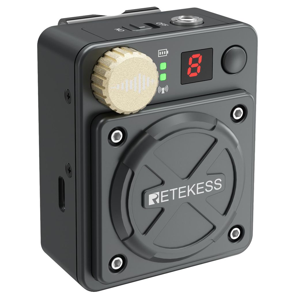Retekess TA101 Kabelloses In-Ear Monitoring System, 8 Kanäle, 2,4 GHz, Geringe Latenz, professionel, für Studio, Bandproben(nur Empfänger)