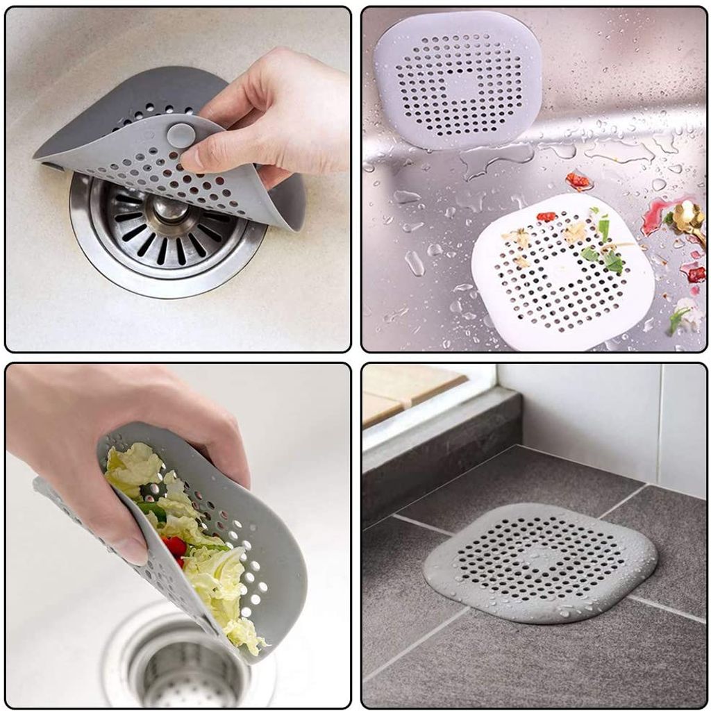 Haarfänger Für Dusche & Bad | Edelstahl-Abflusssieb Mit Silikonrand & Saugnapf | Einfache Installation | Rostfrei