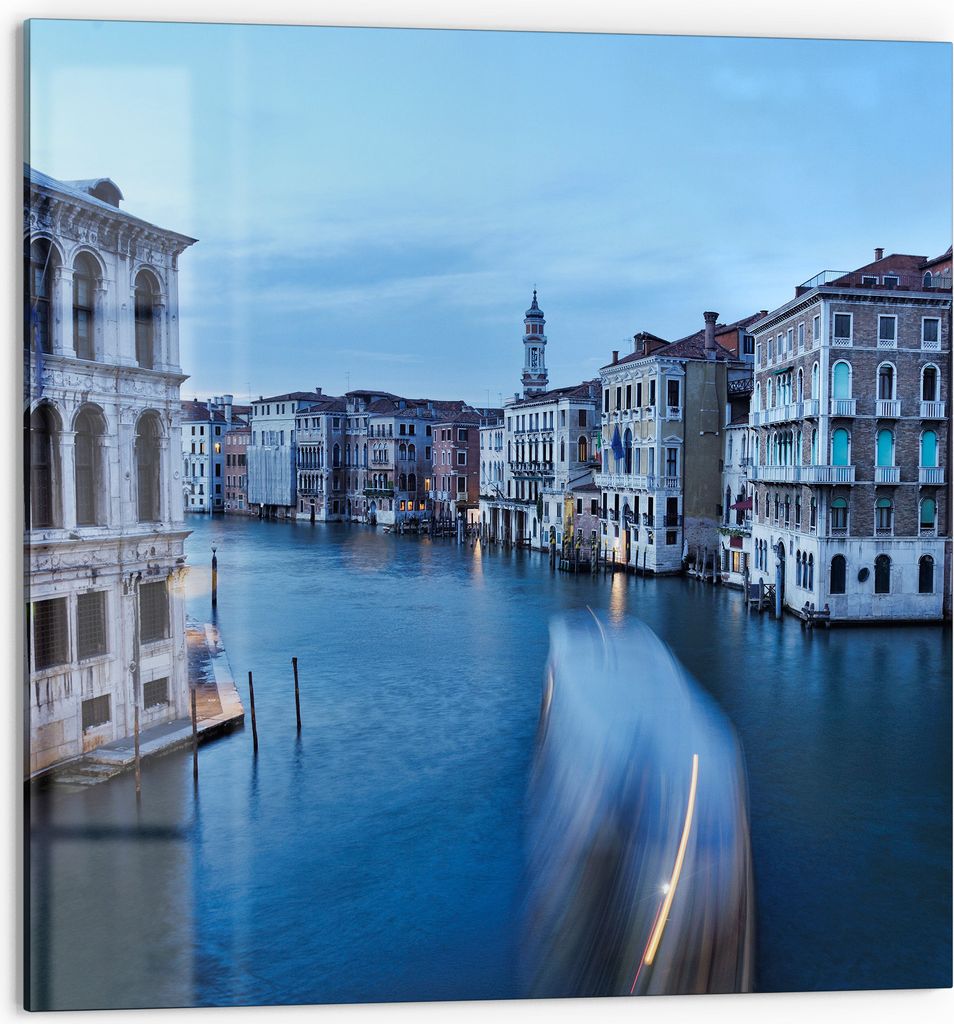 DEQORI Küchenrückwand Glas 60x60 cm 'Abendliches Venedig' Spritzschutz Bad Rückwand Küche