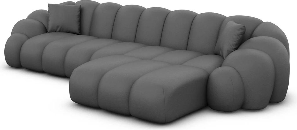 Kunstleder L-Form Sofa Liora Dunkelgrau Rechts