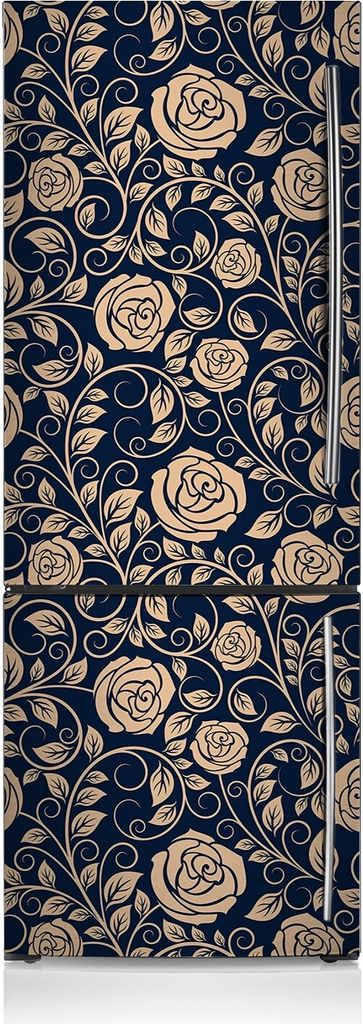 Kühlschrankfolie Aufkleber Kühlschrankmagnete Dekoration Kühlschrankfolie 60x205 cm - Vintage Rosen.