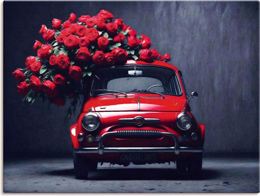 ARTland Leinwandbild Rote Rosen für den kleinen Italiener Größe: 80x60 cm