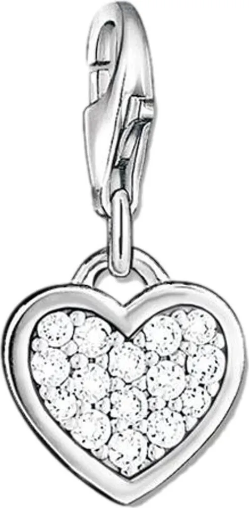 Thomas Sabo Ciondolo Cuore Glitterato Argento 925 - Shop Ufficiale