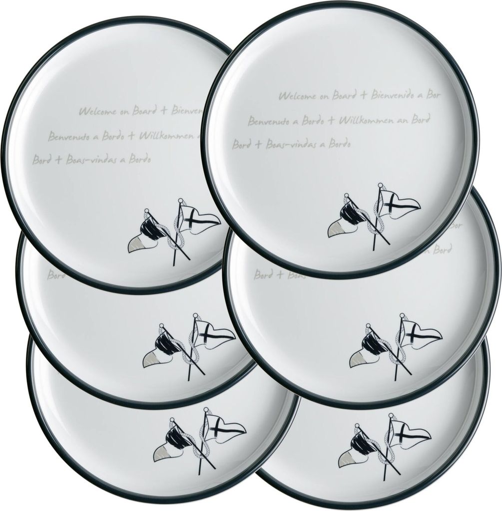 Dessertteller, 21cm - Welcome On Board, 6er Set