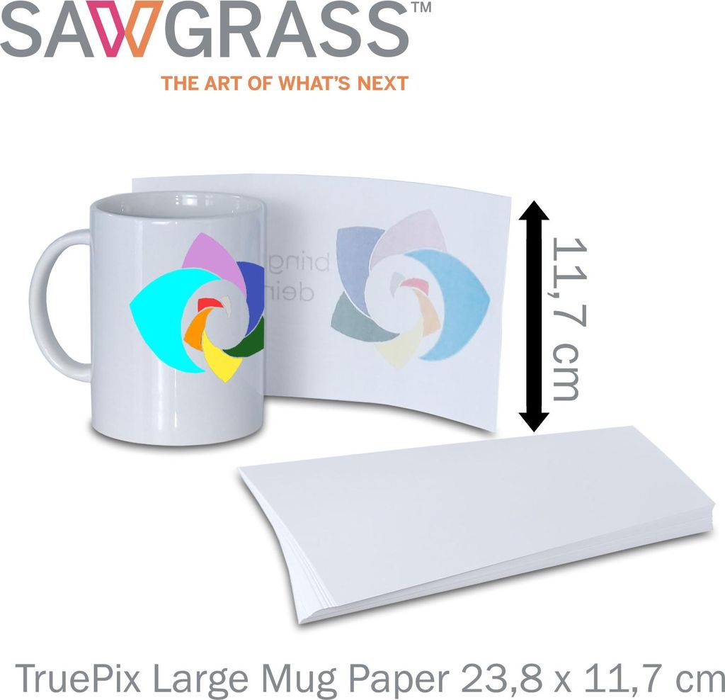 SAWGRASS TruePix Tassen Papier - 23,8 x 11,7cm - 100 Blatt