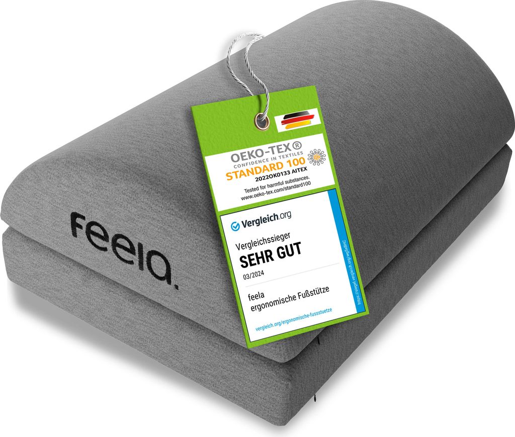 feela. Ergonomische Fußstütze für Schreibtisch & Co | Verwendbar als Fußhocker, Fußbank bzw. Fußablage im Büro | Foot Rest | Höhenverstel...