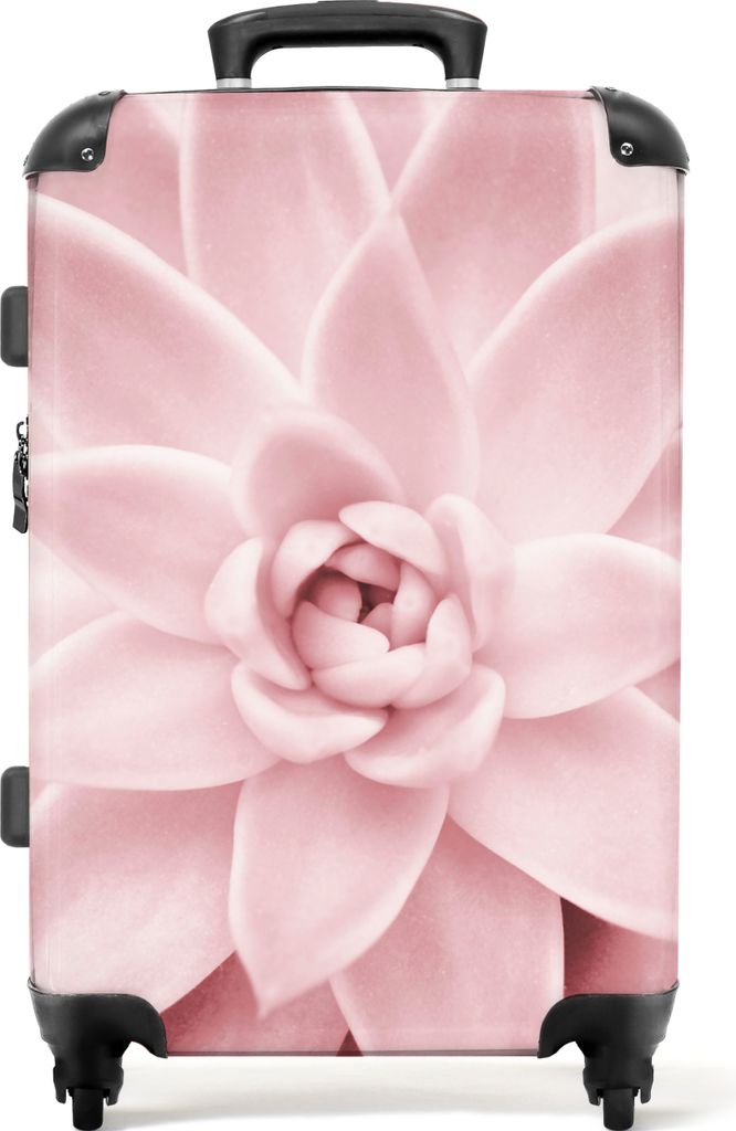 NoBoringSuitcases.com Großer Koffer - Blume - Rosa - Natur - Pflanze - Kombinationsschloss TSA - Hartschalen Trolley 4 Rollen - 72 liter - Reise...