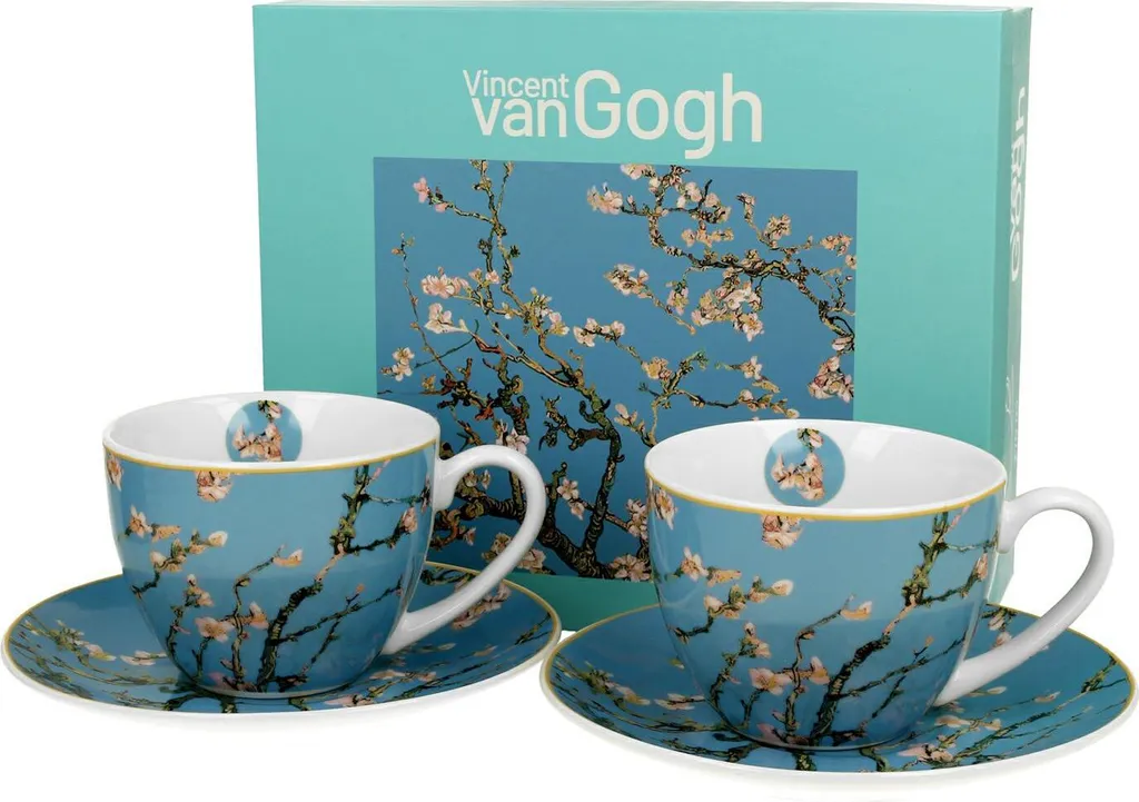 Set 2 Tazze Porcellana Van Gogh Mandorlo in Fiore 250ml Design Duo