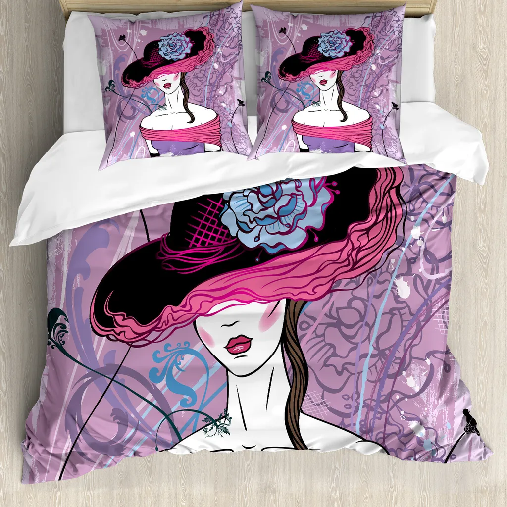 Copripiumino ABAKUHAUS Grunge Rosa Lilla 200x200cm Antiacaro