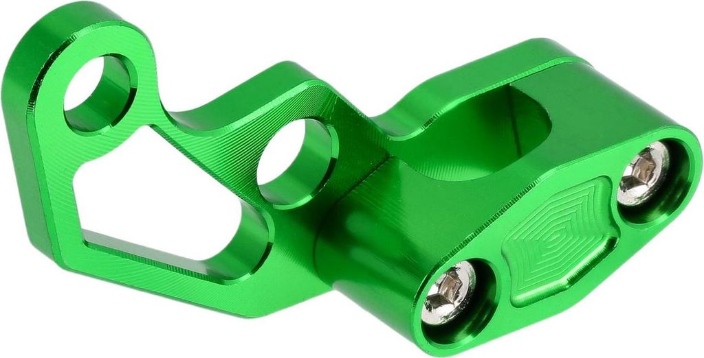 CNC Bremsleitungshalter, grün eloxiert