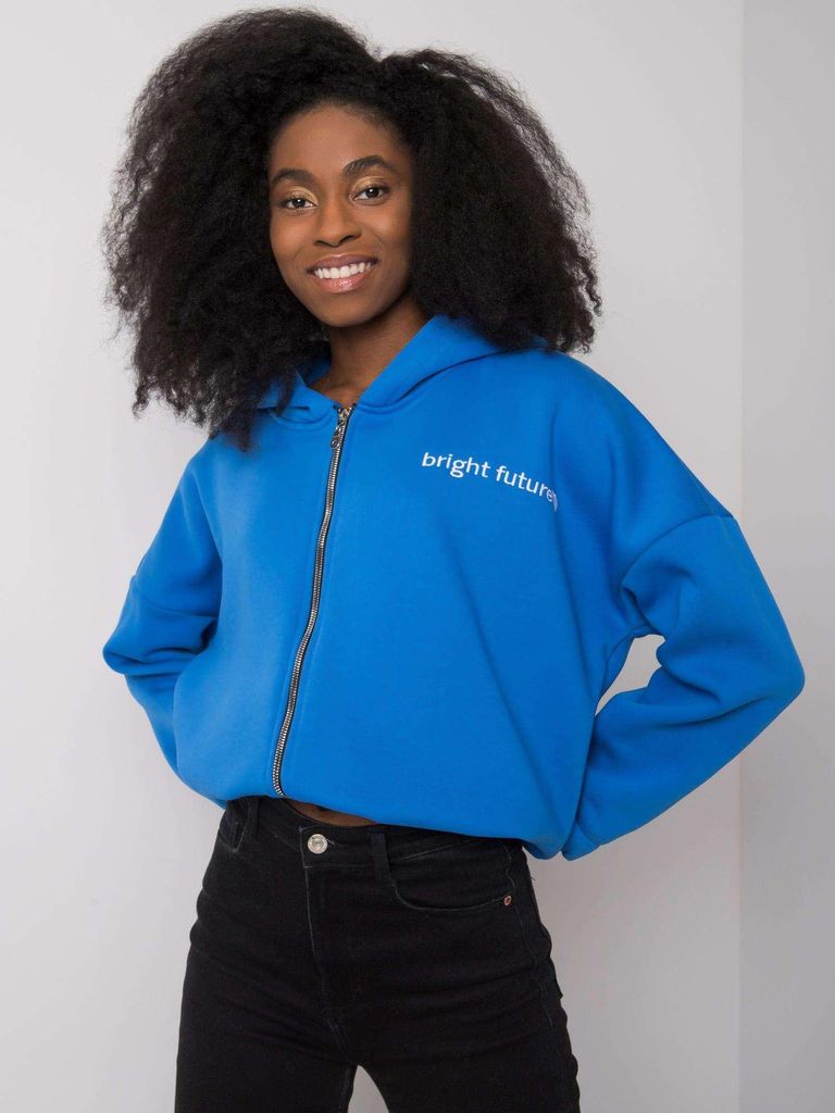 Rue Paris Sweatshirt mit Reißverschluss für Frauen Guinerre himmelblau L/XL