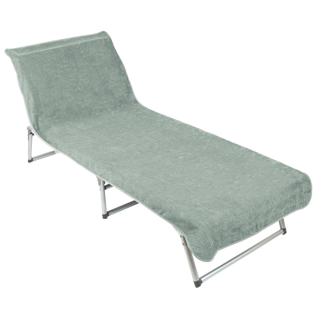 Liegenbezug Frottee für Gartenliege, 100% Baumwolle, 75x215 cm, salbei