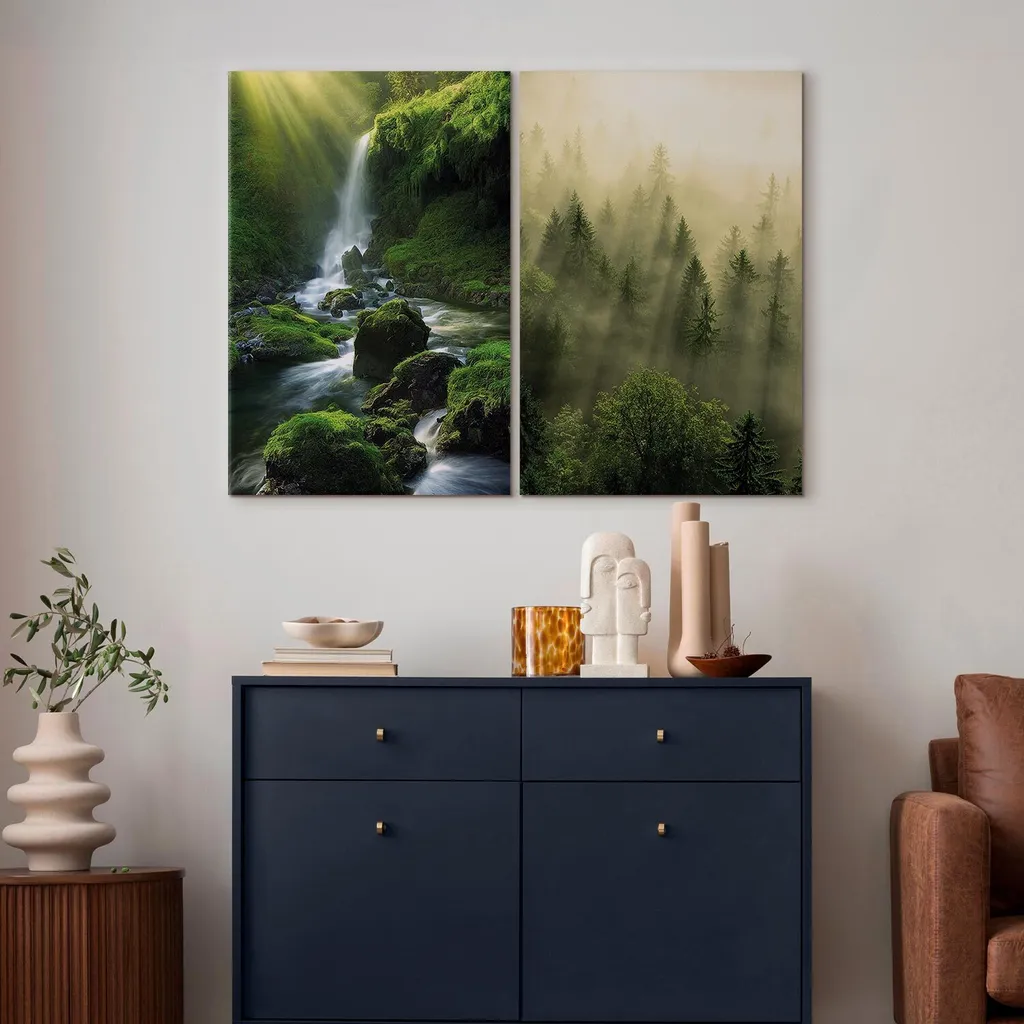 Quadri Foresta Verde Handart 120x90cm | Arte Murale XXL murando - 3
