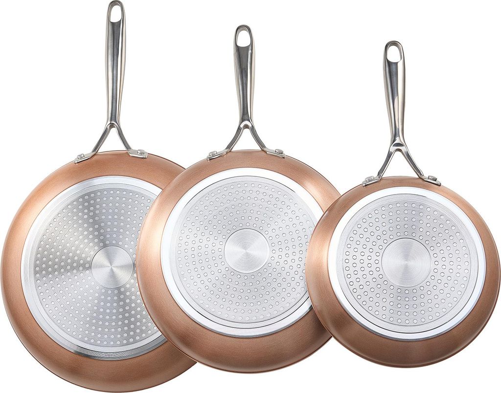 SucceBuy Bratpfannen-Set 3-teilig (20 / 27 / 30 cm), robuste Aluminium-Pfannen mit Antihaftbeschichtung, vielseitiges Kochgeschirr für Gas-, Elekt...