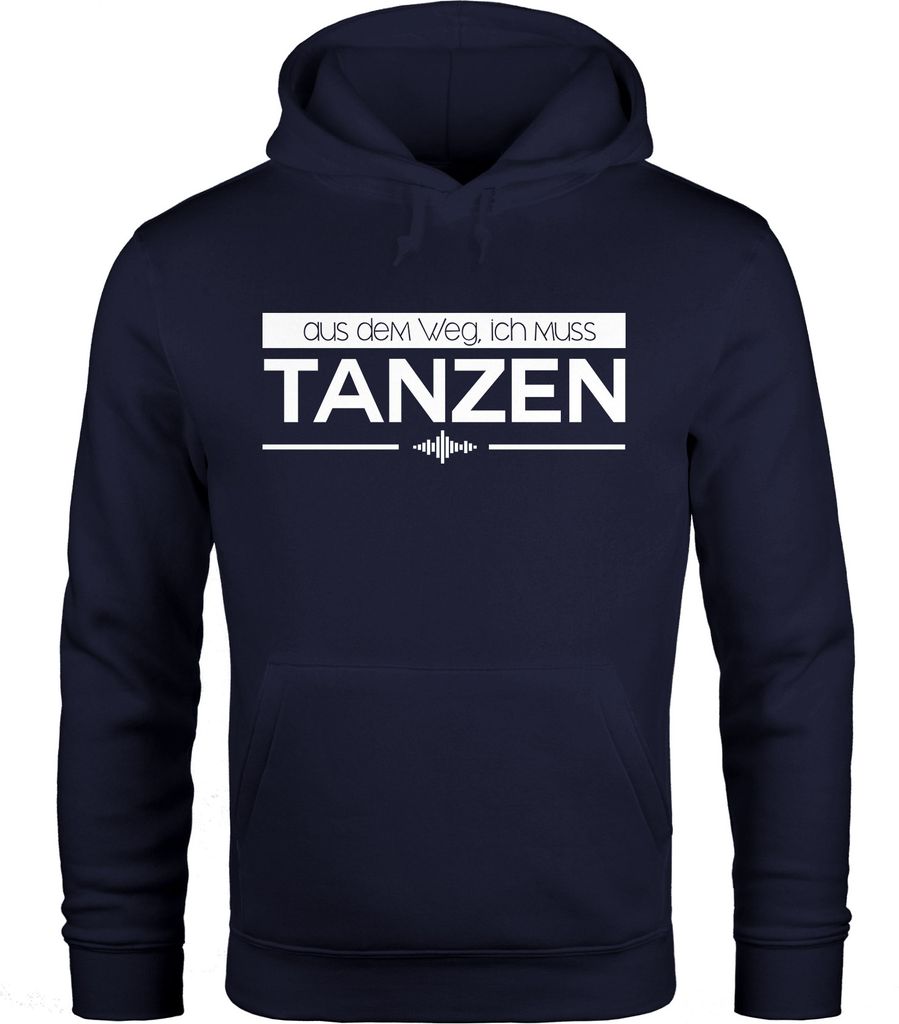 Hoodie Herren" aus dem Weg ich muss tanzen" Party Sweatshirt Kapuzenpullover Moonworks navy 3XL