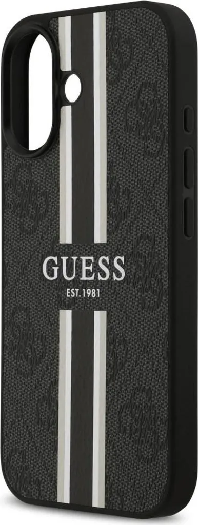 Guess Cover iPhone 17 MagSafe 4G Stripes Nera - Protezione Anti-Urto - 6