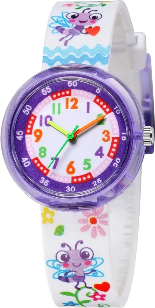Story KP11393 Orologio Bambini Didattico Bianco e Viola Moderno