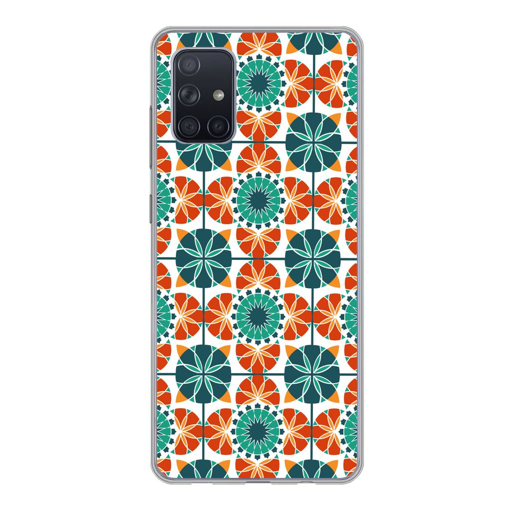 MuchoWow Handyhülle Schutzhülle Hülle für Samsung Galaxy A51 5G Ein symmetrisches Muster aus dem marokkanischen Mosaik Silikon Softcase Handy...