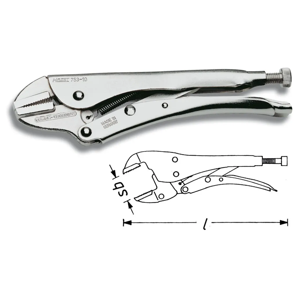 Hazet 753-10 Pinza a Morsetto con Ganasce Diritte - Qualità Tedesca