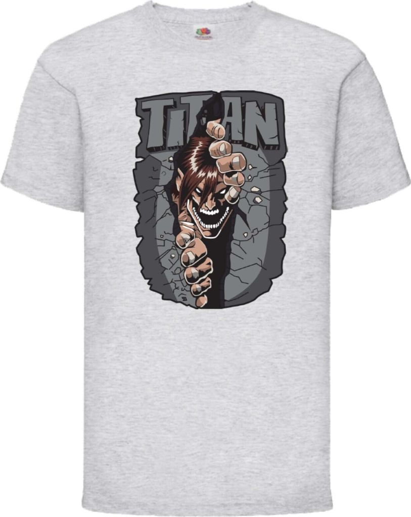 Kinder T-Shirt Japan Animation Manga Anime Comics Attack Anime On Titan Angry Var-041 Angry Beasts, 9-11 Jahr - 140 / Grau