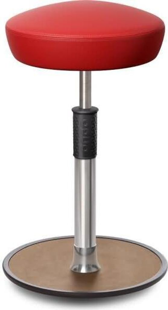 Sitz- Stehhocker Free Tall Hutsitz skai Kunstleder Rot chrom /Natur.