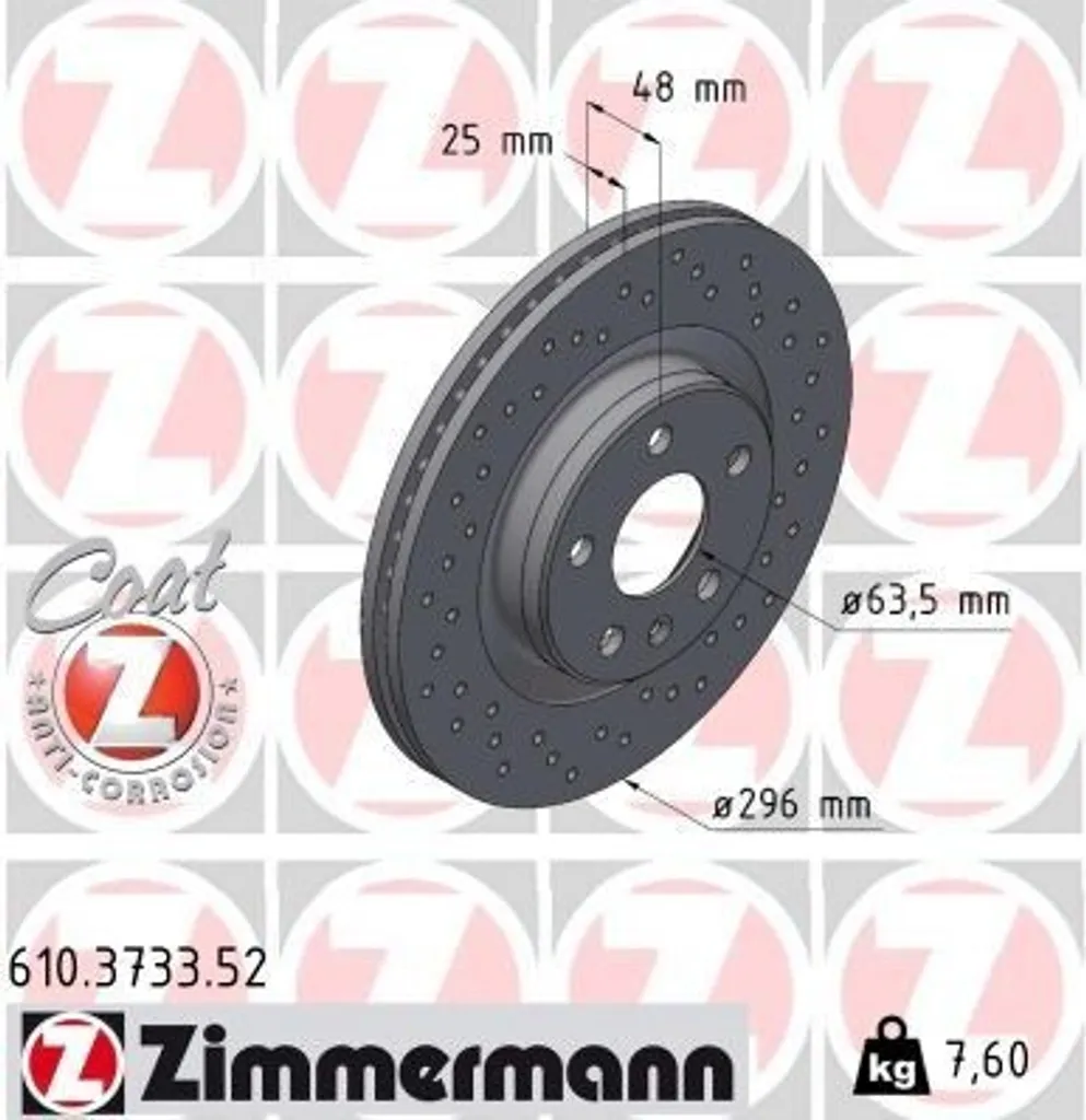 Kit Freinage Volvo XC40 Disques Zimmermann 610.3733.52 Sécurité