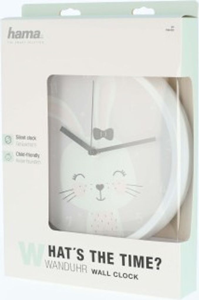 Hama Lovely Bunny Quarzwanduhr Kreis Grau Produktbild 6