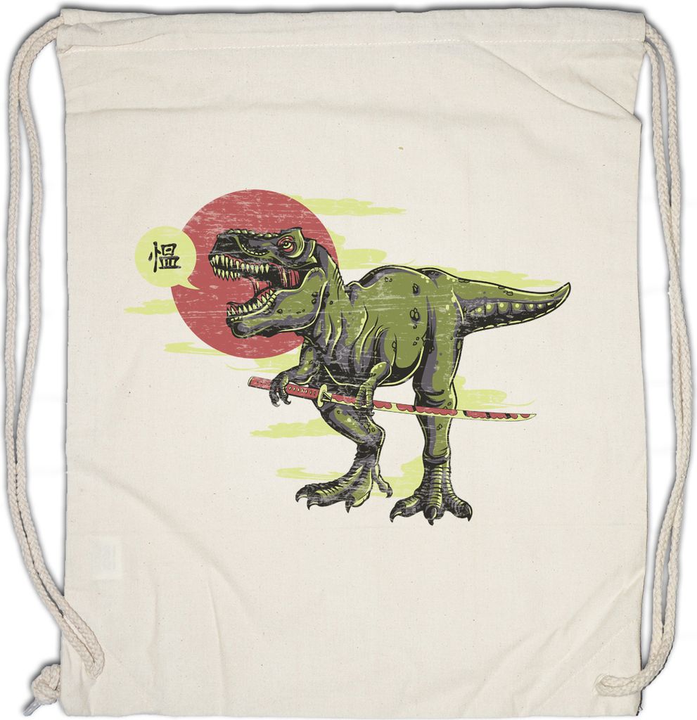 Urban Backwoods Tyrannosaurus Samurai, Turnbeutel, Farbe: Beige